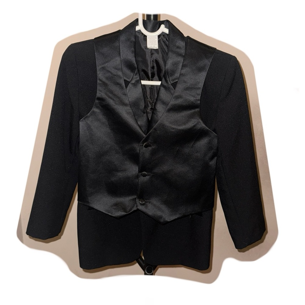 Boys Black Suit, Vest, and Pants Set